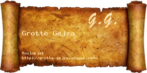 Grotte Gejza névjegykártya